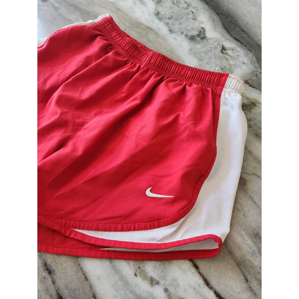Nike Dri-FIT Tempo Red White Mesh Running Shorts Womens Small